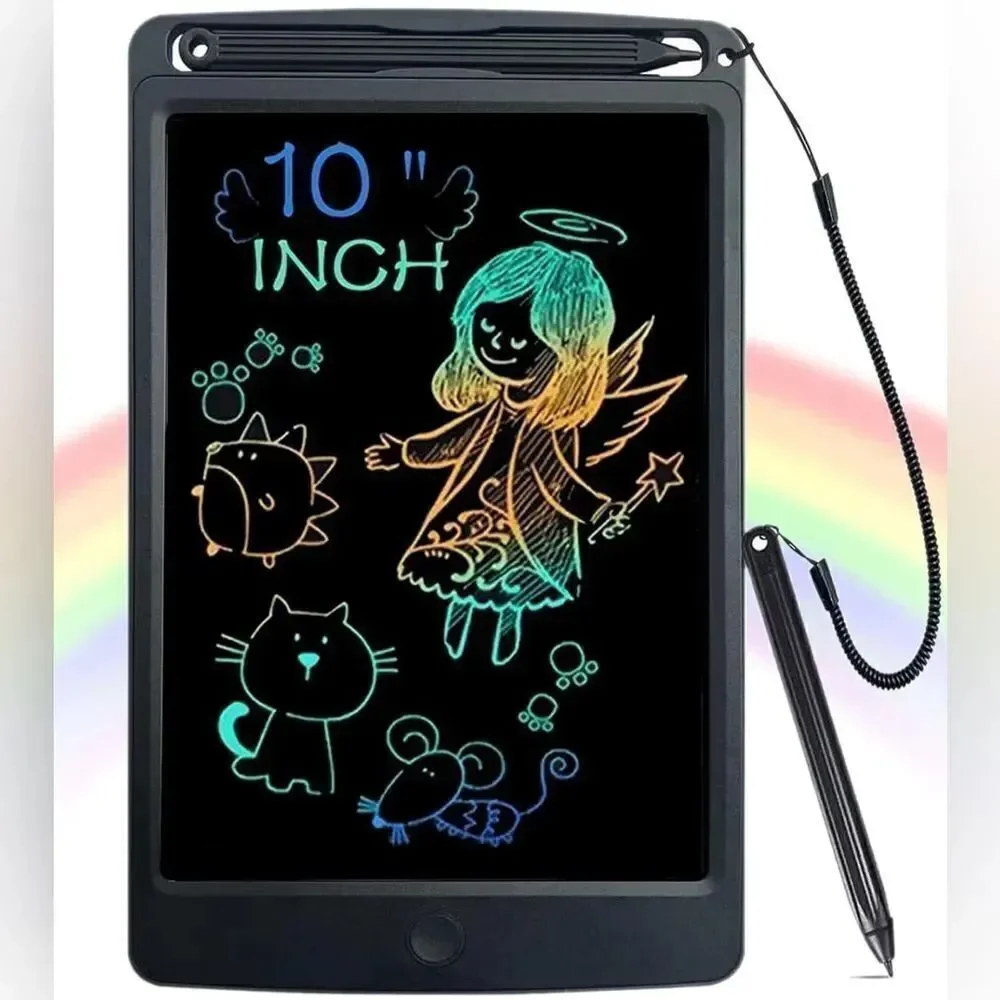 10” Black LCD Writing Tablet For Toddlers Doodle Drawing Board NIB